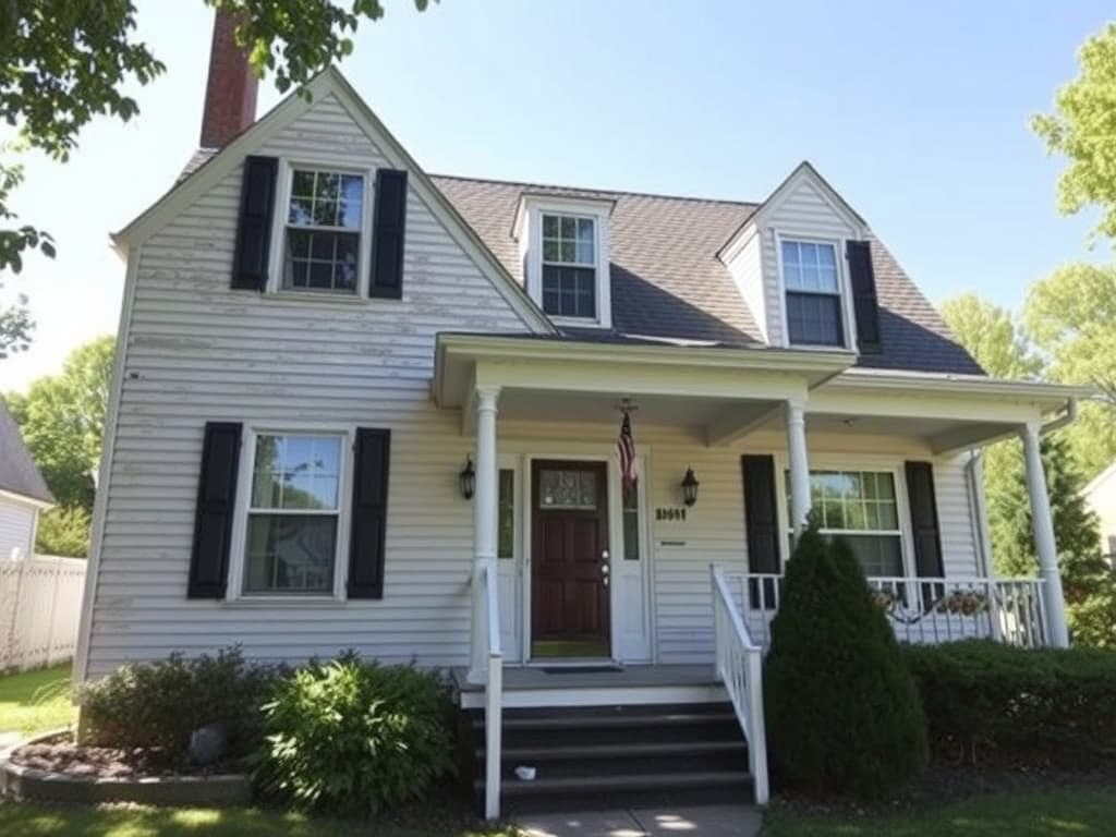 Exterior front facade repaint in Macon — before